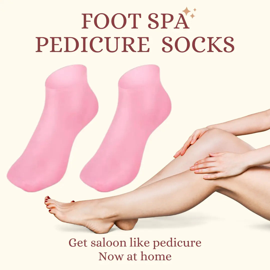 Foot Spa Pedicure Silicone Socks For Men & Women (Free Foot Moisturizer Cream)