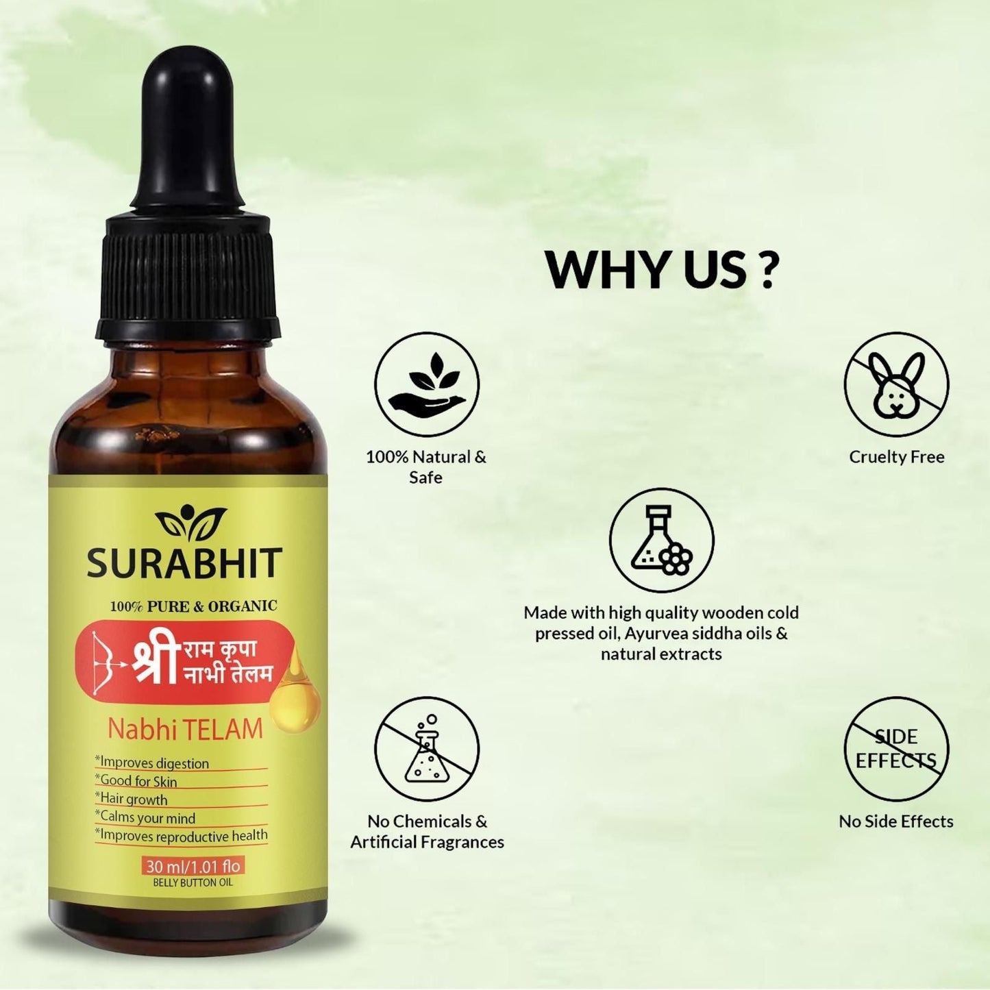 AYURVEDIC RAMBAN MULTI-BENEFIT NABHI OIL - BUY 1 GET 1 FREE