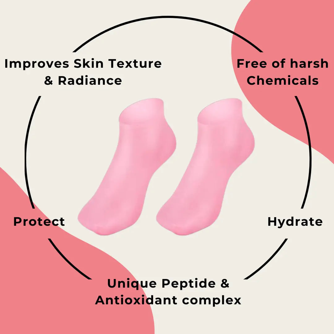 Foot Spa Pedicure Silicone Socks For Men & Women (Free Foot Moisturizer Cream)