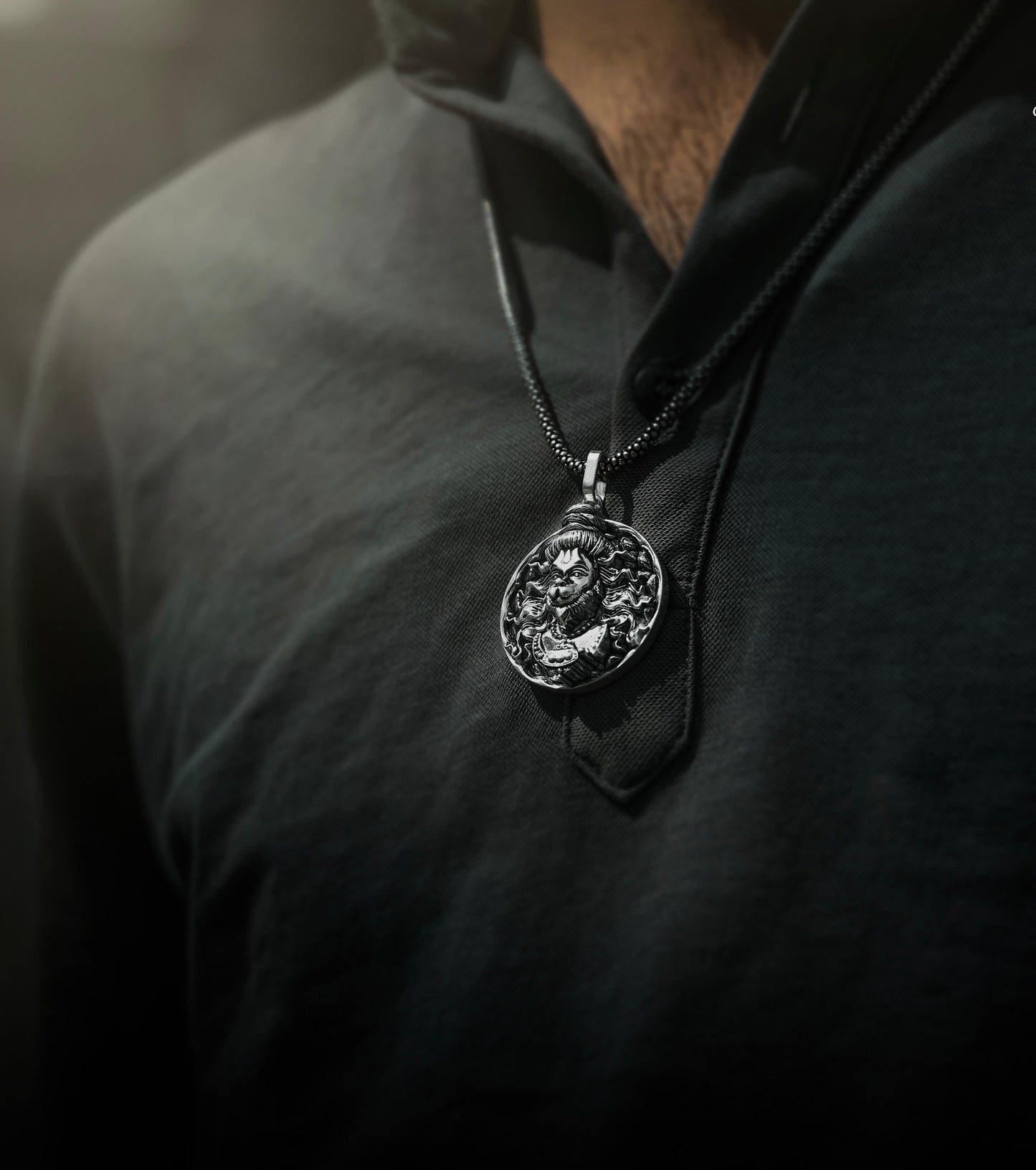 Men's Silver Chain with Hanumanji Pendant