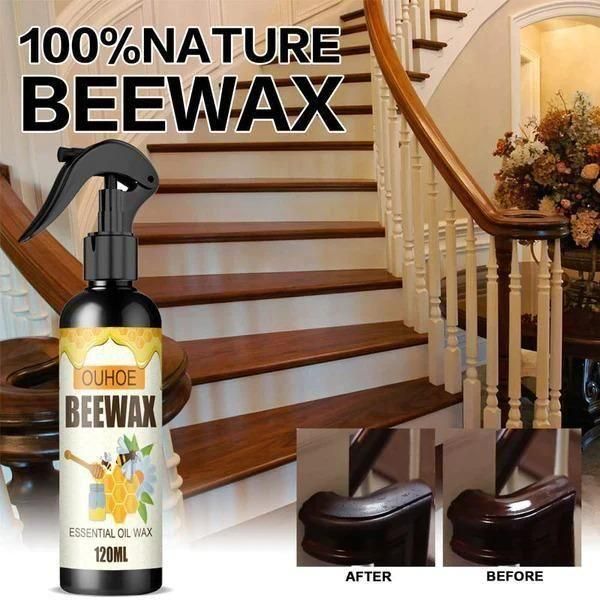 Natural Beeswax Spray, Furniture Polish and Cleaner for Wood.