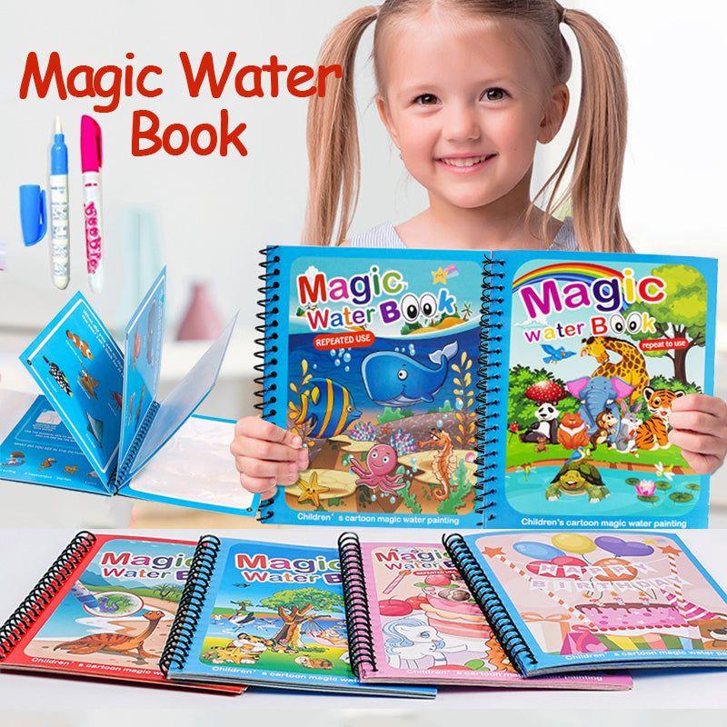 Kid's Reusable Magical Water Painting Practice Book (Set Of 4)