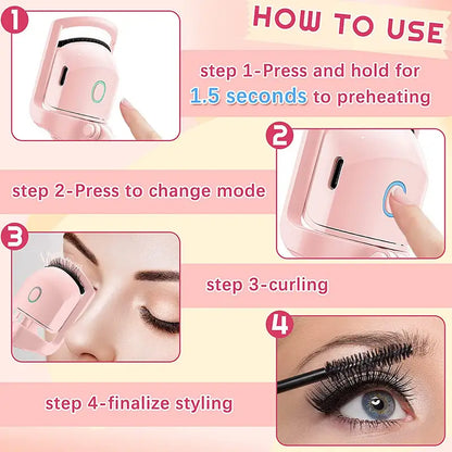 Rechargeable Electric Eyelash Curler Salon Style Curling at Home