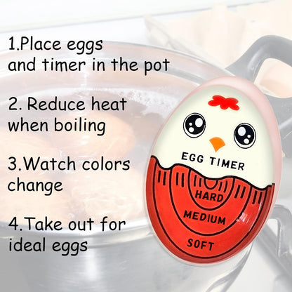 Egg Timer | Soft Hard Boiled Egg Timer That Changes Color When Done | No BPA, Certified