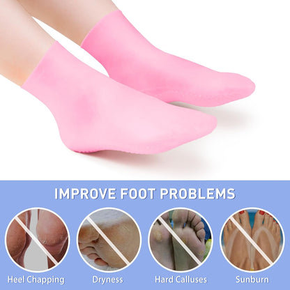 Foot Spa Pedicure Silicone Socks For Men & Women (Free Foot Moisturizer Cream)